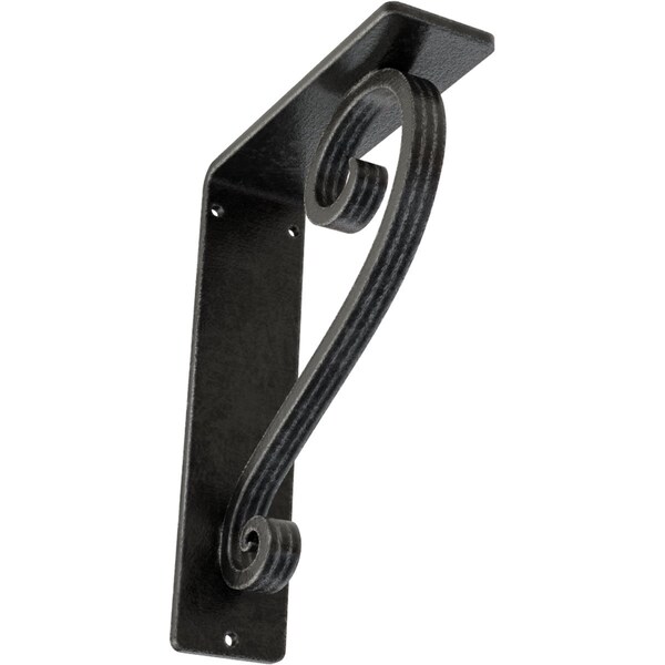 Ekena Millwork Edwards Wrought Iron Bracket, (Triple center brace), Antiqued Pewter 2"W x 5 1/2"D x 8"H BKTM02X05X08TEDAPW - main